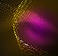 3D illuminated wave of glowing particles Royalty Free Stock Photo