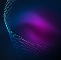 3D illuminated wave of glowing particles Royalty Free Stock Photo