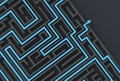 3d illusrated maze isolated on dark background. 3D illustrating