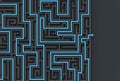 3d illusrated maze isolated on dark background. 3D illustrating