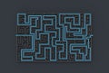3d illusrated maze isolated on dark background. 3D illustrating