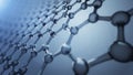 3d illusrtation of graphene molecules. Nanotechnology background illustration. Royalty Free Stock Photo