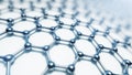 3d illusrtation of graphene molecules. Nanotechnology background illustration. Royalty Free Stock Photo