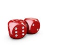 3d Illustartion of casino dices. isolated white