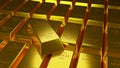 3d illustartion of gold bars 1000 grams pure gold