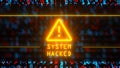 3D illustrastion - Data Matrix Warning Sign System Hacked Royalty Free Stock Photo