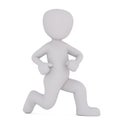 3D illustrated man performs exercise lunge