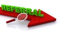 Referral on red arrow Royalty Free Stock Photo