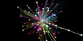 3d illustration abstract concept speed of light. Speed light particles with blurred rays in motion. Colorful explosion, fireworks Royalty Free Stock Photo