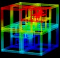 3D illustration of abstract cube construction