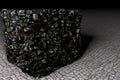 3D illustration of abstract cube, of the stone floor. Dark render