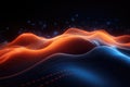 3d illustration of abstract digital background with flowing particles. Futuristic wave design, Abstract digital background Royalty Free Stock Photo