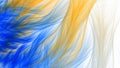 3D illustration of abstract fractal for creative design looks like blue and yellow hair.