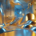 3D illustration of abstract geometric composition,digital art works. 3D rendering.