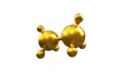3D illustration of abstract gold molecule background Royalty Free Stock Photo