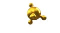 3D illustration of abstract gold molecule background Royalty Free Stock Photo