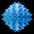 3d illustration of abstract highly detailed geometric blue object