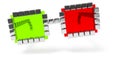 abstract red green glasses icon