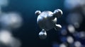 3D illustration of abstract silver metal molecule background Royalty Free Stock Photo