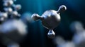 3D illustration of abstract silver metal molecule background Royalty Free Stock Photo
