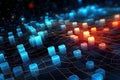 3d illustration of abstract technology background with glowing lines and dots, Modern digital abstract 3D background. Can be used