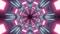 3D illustration of abstract tunnel with pink illumination