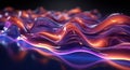 3D illustration of an abstract wavy figure. Multicolored neon background Royalty Free Stock Photo