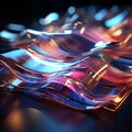 3D illustration of an abstract wavy figure. Multicolored neon background Royalty Free Stock Photo