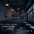 Ai generated a cozy and intimate restaurant with low lighting and comfortable seating Royalty Free Stock Photo