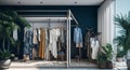 Ai generated a fashion boutique with colorful clothing on display