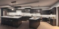 Ai generated a modern kitchen with a spacious center island for cooking and entertaining
