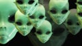 3D illustration of alien faces
