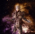 Alien monster on space background 3d illustration Royalty Free Stock Photo