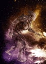 Alien monster on space background 3d illustration Royalty Free Stock Photo