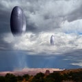 Alien spacecrafts over the Grand Canyon