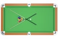 3D illustration American pool snooker balls background. American Billiard. Bar game, Billiard table game, top view