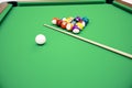 3D illustration American pool snooker balls background. American Billiard. Close up Billiard balls. Bar game. Billiard Royalty Free Stock Photo