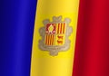 principality andorra national flag 3d illustration close up view