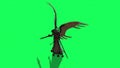 Angel of death with swords in hands on the green screen