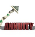 3D Annuity Illustration and dollar arrow