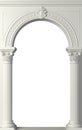 Classic antique arch portal with columns in room Royalty Free Stock Photo