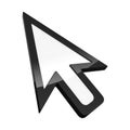 3D illustration of arrow pointer isolated on transparent background