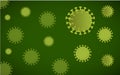 3d illustration, asian flu. Realistic bacteria, microbe infection and blood, biology banner, concept. Green corona virus vector Royalty Free Stock Photo