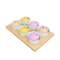 3d illustration of asian food Mochi character cute,japanese food