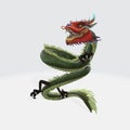 3d illustration of Asian style dragon.