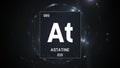 Astatine as Element 85 of the Periodic Table 3D illustration on silver background Royalty Free Stock Photo