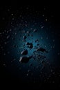 3D illustration of an asteroid in space, isolated on black background