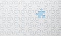 background of white puzzle with missing piece Royalty Free Stock Photo