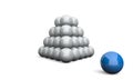 3D Illustration Ball pyramid concept blue 5