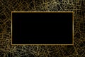 Illustration banner of overlapping gold lines on a black background